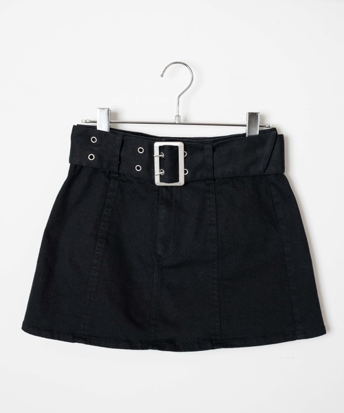 WEGO（ウィゴー）の「WEGO/ベルト付きミニスカパン（スカート・レディース・ブラック/ベージュ・FREE）」の3枚目の写真