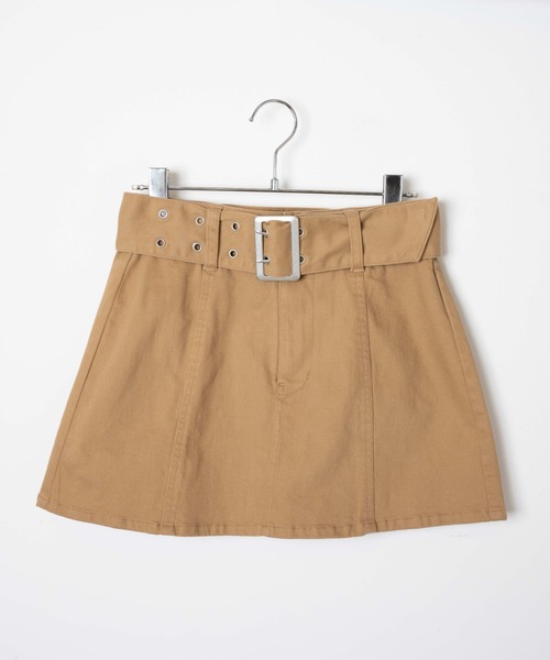 WEGO（ウィゴー）の「WEGO/ベルト付きミニスカパン（スカート・レディース・ブラック/ベージュ・FREE）」の10枚目の写真