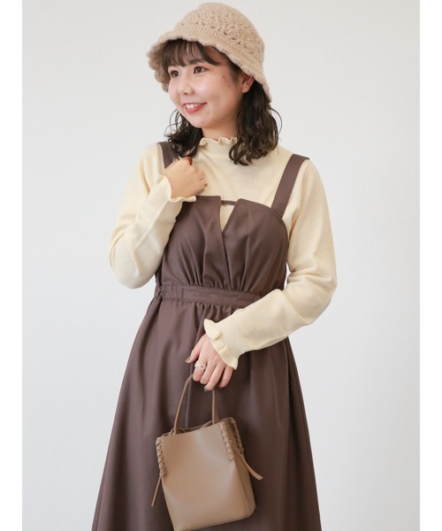 ehka sopo（エヘカソポ）の「フリルニット（ニット/セーター・レディース・ブラック/ミント/キナリ・ﾌﾘ-）」の2枚目の写真