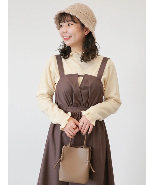 ehka sopo（エヘカソポ）の「フリルニット（ニット/セーター・レディース・ブラック/ミント/キナリ・ﾌﾘ-）」の11枚目の写真