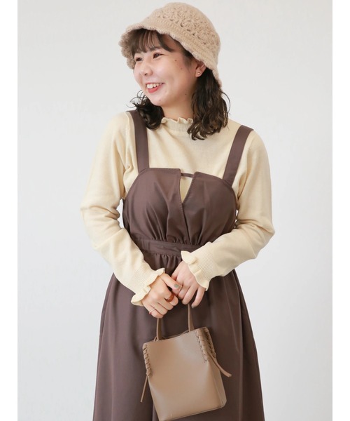 ehka sopo（エヘカソポ）の「フリルニット（ニット/セーター・レディース・ブラック/ミント/キナリ・ﾌﾘ-）」の13枚目の写真