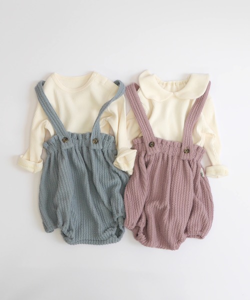 MAKE YOUR DAY（メイクユアデイ）の「テレコリブロンパス（ロンパース・キッズ・モカ/ピンク/オフホワイト/オリーブ・80/70）」の13枚目の写真