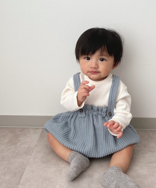 MAKE YOUR DAY（メイクユアデイ）の「テレコリブロンパス（ロンパース・キッズ・モカ/ピンク/オフホワイト/オリーブ・80/70）」の15枚目の写真