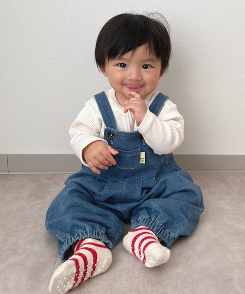 MAKE YOUR DAY（メイクユアデイ）の「テレコリブロンパス（ロンパース・キッズ・モカ/ピンク/オフホワイト/オリーブ・80/70）」の20枚目の写真