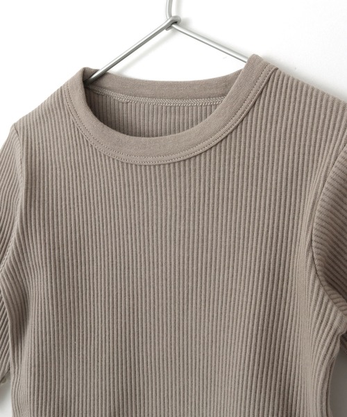 MAKE YOUR DAY（メイクユアデイ）の「テレコリブロンパス（ロンパース・キッズ・モカ/ピンク/オフホワイト/オリーブ・80/70）」の12枚目の写真