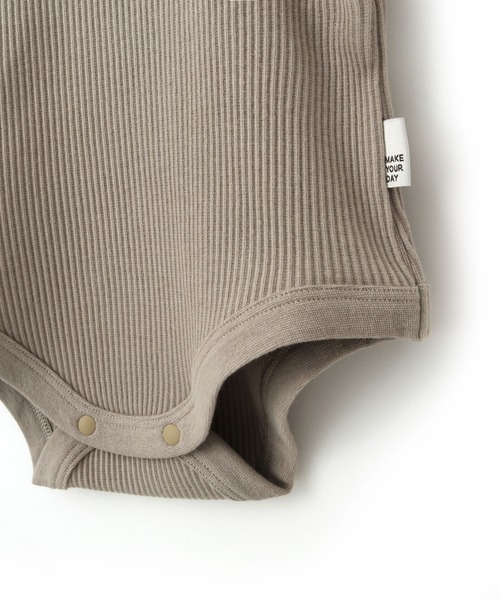 MAKE YOUR DAY（メイクユアデイ）の「テレコリブロンパス（ロンパース・キッズ・モカ/ピンク/オフホワイト/オリーブ・80/70）」の10枚目の写真