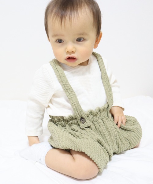 MAKE YOUR DAY（メイクユアデイ）の「テレコリブロンパス（ロンパース・キッズ・モカ/ピンク/オフホワイト/オリーブ・80/70）」の5枚目の写真