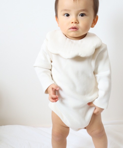 MAKE YOUR DAY（メイクユアデイ）の「テレコリブロンパス（ロンパース・キッズ・モカ/ピンク/オフホワイト/オリーブ・80/70）」の6枚目の写真