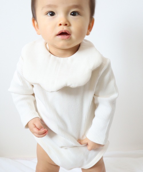 MAKE YOUR DAY（メイクユアデイ）の「テレコリブロンパス（ロンパース・キッズ・モカ/ピンク/オフホワイト/オリーブ・80/70）」の7枚目の写真