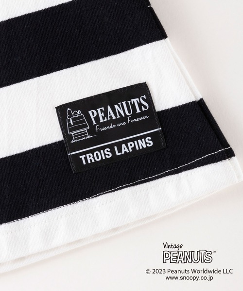 trois lapins kp(トロワラパンケーピー)の「【PEANUTS】スヌーピーコラボ ボーダーワンピース(80~90)(ワンピース・キッズ・ブラック/グリーン・90cm/80cm)」の6枚目の写真