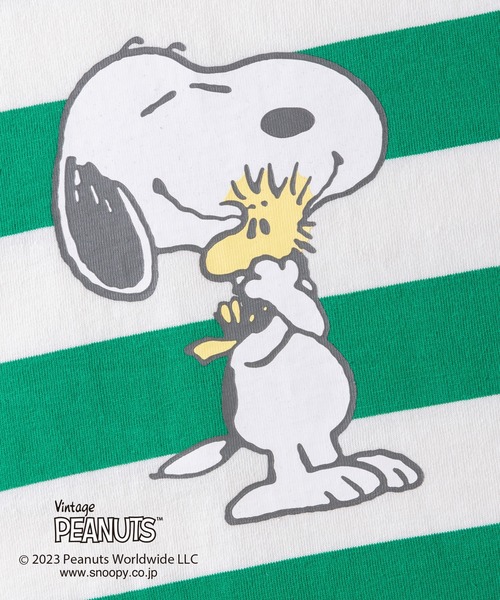 trois lapins kp(トロワラパンケーピー)の「【PEANUTS】スヌーピーコラボ ボーダーワンピース(80~90)(ワンピース・キッズ・ブラック/グリーン・90cm/80cm)」の7枚目の写真