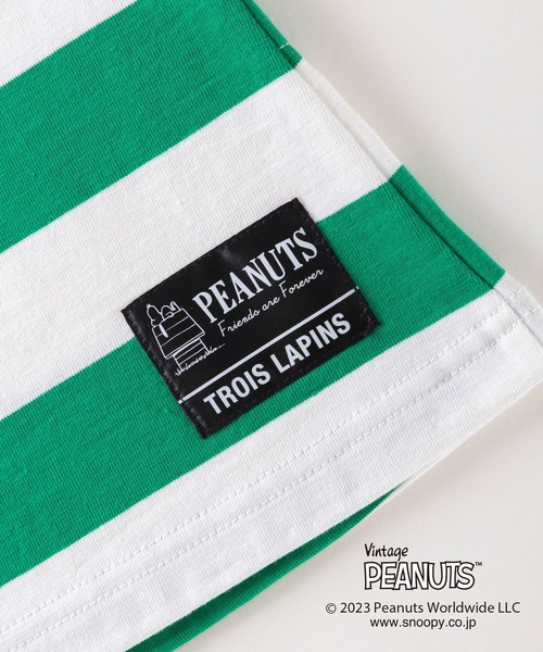 trois lapins kp(トロワラパンケーピー)の「【PEANUTS】スヌーピーコラボ ボーダーワンピース(80~90)(ワンピース・キッズ・ブラック/グリーン・90cm/80cm)」の10枚目の写真