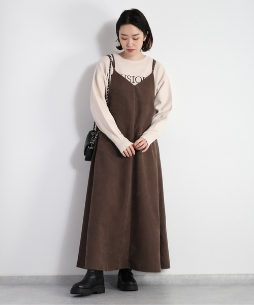 cepo(セポ)の「スウェードライクキャミワンピース(ワンピース・レディース・ブラウン/ベージュ/ブラック・M)」の5枚目の写真