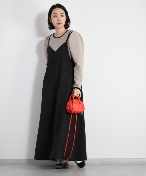 cepo(セポ)の「スウェードライクキャミワンピース(ワンピース・レディース・ブラウン/ベージュ/ブラック・M)」の14枚目の写真