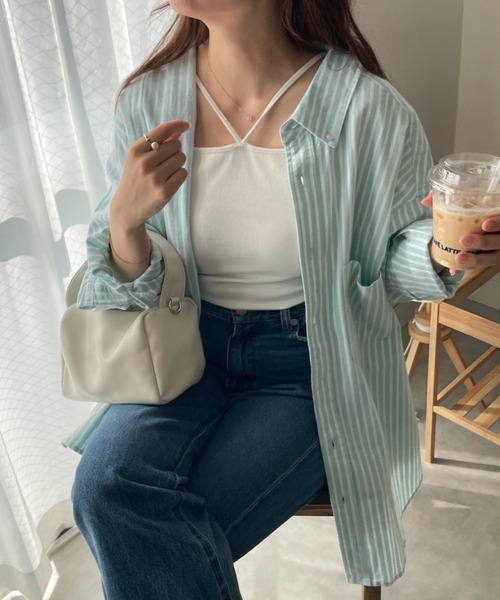 WEGO(ウィゴー)の「WEGO/コットンオックスBIGシャツ(シャツ/ブラウス・メンズ・ホワイト/サックスブルー/ダークグリーン/ブルー系その他4/グリーン系その他4/ピンク/イエロー系その他5/オレンジ系その他5・MEDIUM/LARGE)」の4枚目の写真