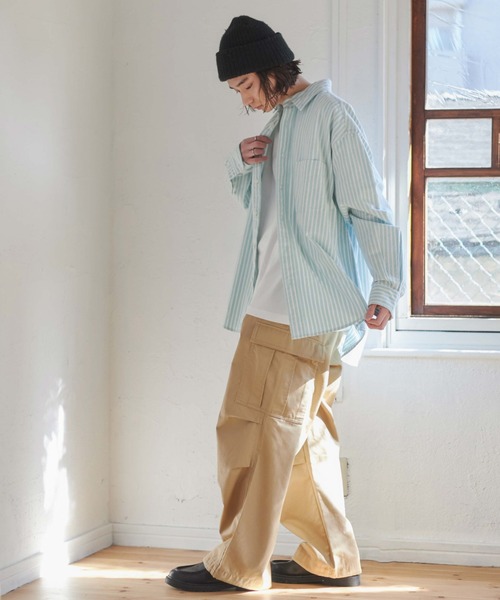 WEGO(ウィゴー)の「WEGO/コットンオックスBIGシャツ(シャツ/ブラウス・メンズ・ホワイト/サックスブルー/ダークグリーン/ブルー系その他4/グリーン系その他4/ピンク/イエロー系その他5/オレンジ系その他5・MEDIUM/LARGE)」の21枚目の写真