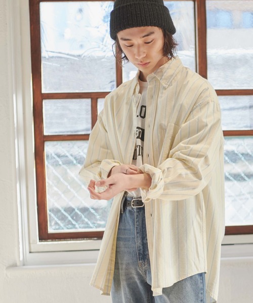 WEGO(ウィゴー)の「WEGO/コットンオックスBIGシャツ(シャツ/ブラウス・メンズ・ホワイト/サックスブルー/ダークグリーン/ブルー系その他4/グリーン系その他4/ピンク/イエロー系その他5/オレンジ系その他5・MEDIUM/LARGE)」の12枚目の写真