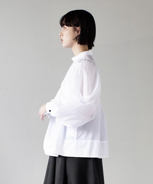 LANVIN SPORT ランバンスポール ボリュームスリーブ半袖シャツ グレー LANVIN SPORT ランバンスポール ボリュームスリーブ半袖シャツ