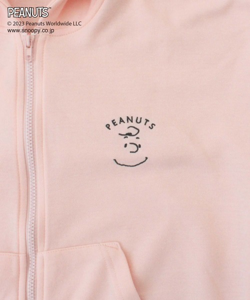 PEANUTS(ピーナッツ)の「【SNOOPY】チャーリー・ブラウン ワンポイント刺繍ZIPパーカー(パーカー・レディース・オートミール/ピンク/ライトグリーン/サックスブルー/チャコールグレー/ブルー・M/L/LL)」の10枚目の写真