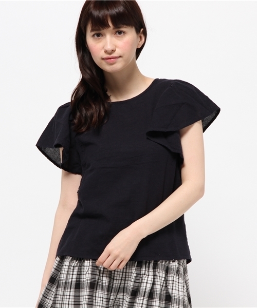 Kastane（カスタネ）の「【Kastane】パナマ袖ギャザーブラウス（シャツ/ブラウス・レディース・ホワイト/レッド/ネイビー・FREE）」の10枚目の写真