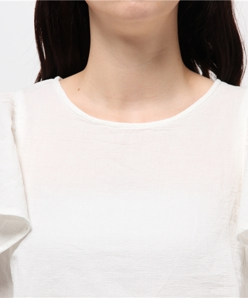 Kastane（カスタネ）の「【Kastane】パナマ袖ギャザーブラウス（シャツ/ブラウス・レディース・ホワイト/レッド/ネイビー・FREE）」の14枚目の写真