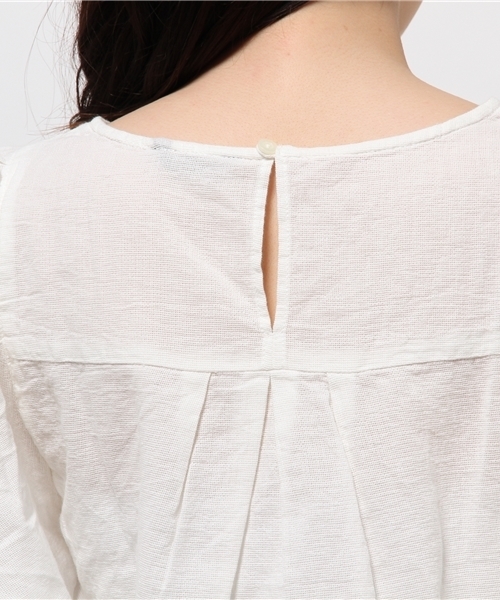 Kastane（カスタネ）の「【Kastane】パナマ袖ギャザーブラウス（シャツ/ブラウス・レディース・ホワイト/レッド/ネイビー・FREE）」の5枚目の写真