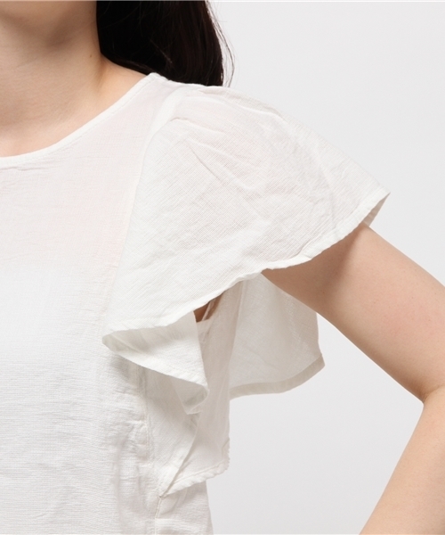 Kastane（カスタネ）の「【Kastane】パナマ袖ギャザーブラウス（シャツ/ブラウス・レディース・ホワイト/レッド/ネイビー・FREE）」の6枚目の写真