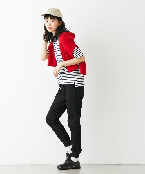 Le temps riche（ルタンリッシュ）の「ストレッチ素材ツイルジョガーパンツ＜Le temps riche＞（その他パンツ・レディース・ベージュ系/カーキ/ブラック・LL/M/L）」の8枚目の写真