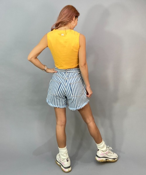 BILLABONG(ビラボン)の「BILLABONG/ビラボン ショート丈/無地ワンポイントロゴタンクトップ BD013-367(タンクトップ・レディース・ホワイト×ホワイト/イエロー/ブラック×ブラック・M/L)」の10枚目の写真