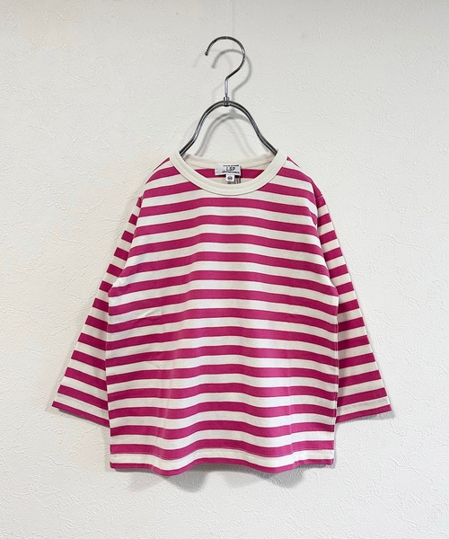 Life Support Products（ライフサポートプロダクツ）の「ボーダーロンT（80～150cm）（Tシャツ/カットソー・キッズ・グリーン/ピンク/ブルー/ブラック・80/90/95/100/110/120/130/140/150）」の4枚目の写真