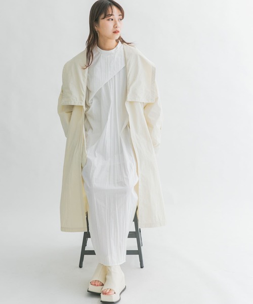 KBF(ケイビーエフ)の「BIGカラーライトコート(その他アウター・レディース・ブラック/ベージュ/ホワイト系その他・ONE)」の11枚目の写真
