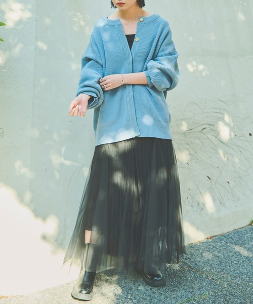 Aunt Marie's(アントマリーズ)の「チュールロングスカート(スカート・レディース・ブラック/ライトグレー/アイボリー・FREE)」の6枚目の写真