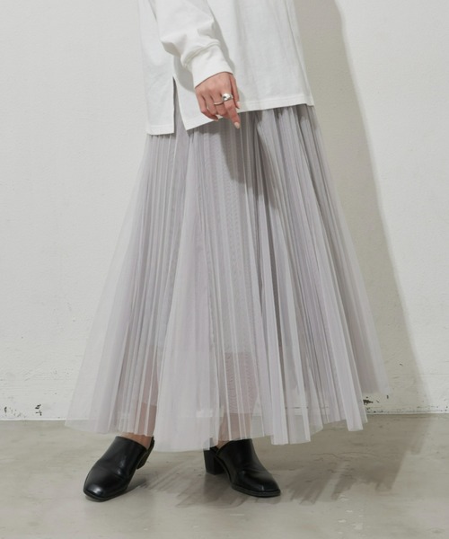 Aunt Marie's(アントマリーズ)の「チュールロングスカート(スカート・レディース・ブラック/ライトグレー/アイボリー・FREE)」の13枚目の写真