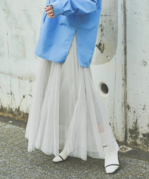 Aunt Marie's(アントマリーズ)の「チュールロングスカート(スカート・レディース・ブラック/ライトグレー/アイボリー・FREE)」の14枚目の写真