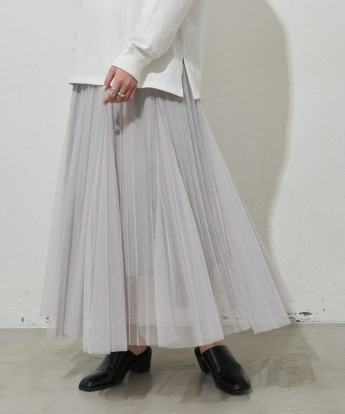 Aunt Marie's(アントマリーズ)の「チュールロングスカート(スカート・レディース・ブラック/ライトグレー/アイボリー・FREE)」の15枚目の写真