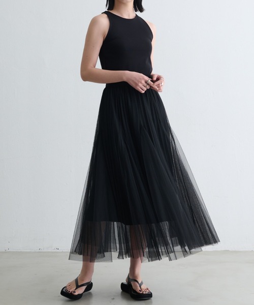 Aunt Marie's(アントマリーズ)の「チュールロングスカート(スカート・レディース・ブラック/ライトグレー/アイボリー・FREE)」の22枚目の写真