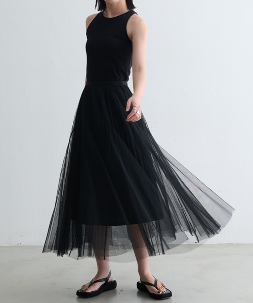 Aunt Marie's(アントマリーズ)の「チュールロングスカート(スカート・レディース・ブラック/ライトグレー/アイボリー・FREE)」の18枚目の写真