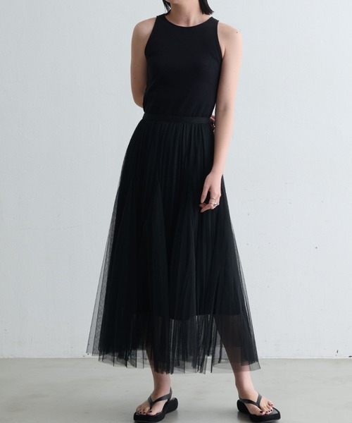 Aunt Marie's(アントマリーズ)の「チュールロングスカート(スカート・レディース・ブラック/ライトグレー/アイボリー・FREE)」の20枚目の写真