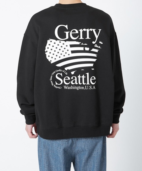 GERRY(ジェリー)の「【GERRY】別注 プリント&ワンポイント刺しゅう ヘビーウエイト スウェット トレーナー(スウェット・メンズ・ブラック/オートミール/ホワイト系その他/ブラック系その他・MEDIUM/LARGE/X-LARGE)」の7枚目の写真