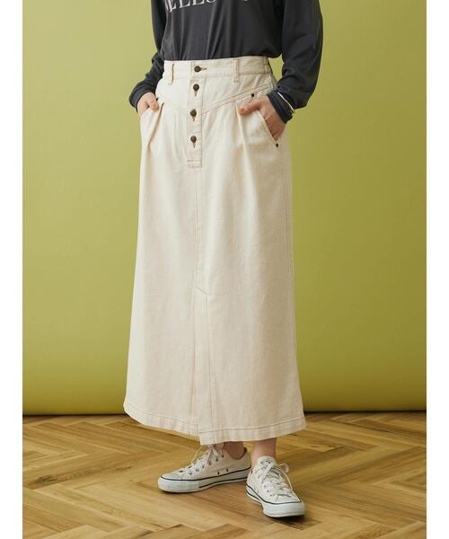 CRAFT STANDARD BOUTIQUE(クラフトスタンダードブティック)の「ナロースカート(デニムスカート・レディース・インディゴブルー/アイボリー/ブルー・FREE)」の6枚目の写真