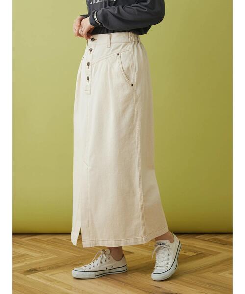 CRAFT STANDARD BOUTIQUE(クラフトスタンダードブティック)の「ナロースカート(デニムスカート・レディース・インディゴブルー/アイボリー/ブルー・FREE)」の7枚目の写真