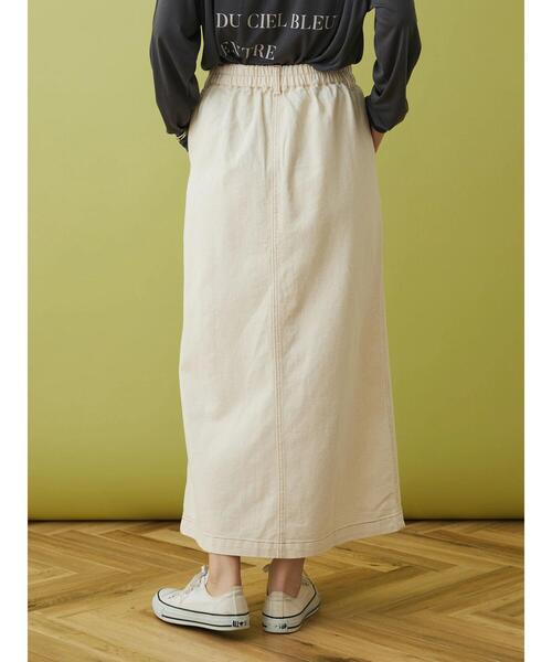 CRAFT STANDARD BOUTIQUE(クラフトスタンダードブティック)の「ナロースカート(デニムスカート・レディース・インディゴブルー/アイボリー/ブルー・FREE)」の8枚目の写真