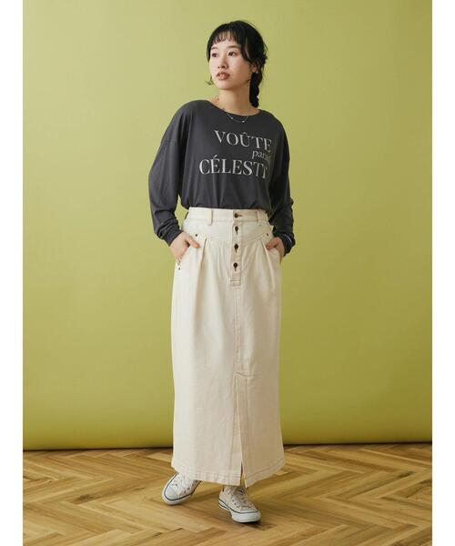 CRAFT STANDARD BOUTIQUE(クラフトスタンダードブティック)の「ナロースカート(デニムスカート・レディース・インディゴブルー/アイボリー/ブルー・FREE)」の9枚目の写真