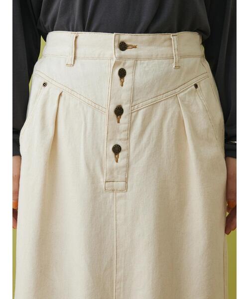 CRAFT STANDARD BOUTIQUE(クラフトスタンダードブティック)の「ナロースカート(デニムスカート・レディース・インディゴブルー/アイボリー/ブルー・FREE)」の10枚目の写真