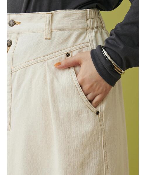 CRAFT STANDARD BOUTIQUE(クラフトスタンダードブティック)の「ナロースカート(デニムスカート・レディース・インディゴブルー/アイボリー/ブルー・FREE)」の11枚目の写真