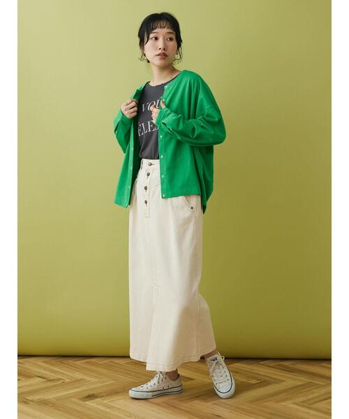 CRAFT STANDARD BOUTIQUE(クラフトスタンダードブティック)の「ナロースカート(デニムスカート・レディース・インディゴブルー/アイボリー/ブルー・FREE)」の13枚目の写真