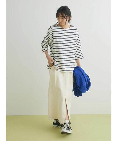 CRAFT STANDARD BOUTIQUE(クラフトスタンダードブティック)の「ナロースカート(デニムスカート・レディース・インディゴブルー/アイボリー/ブルー・FREE)」の17枚目の写真