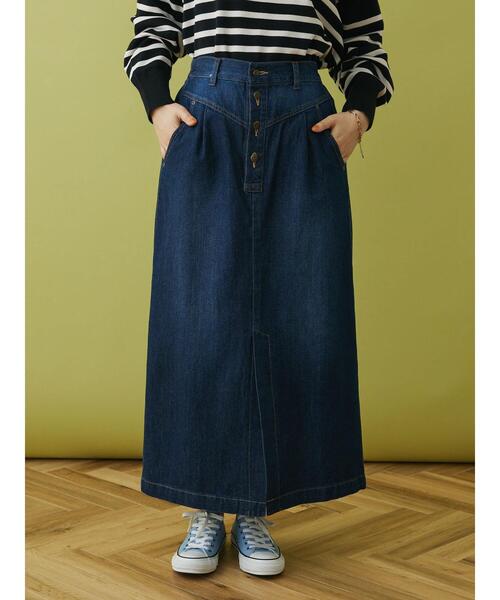 CRAFT STANDARD BOUTIQUE(クラフトスタンダードブティック)の「ナロースカート(デニムスカート・レディース・インディゴブルー/アイボリー/ブルー・FREE)」の18枚目の写真