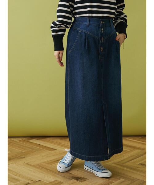 CRAFT STANDARD BOUTIQUE(クラフトスタンダードブティック)の「ナロースカート(デニムスカート・レディース・インディゴブルー/アイボリー/ブルー・FREE)」の19枚目の写真