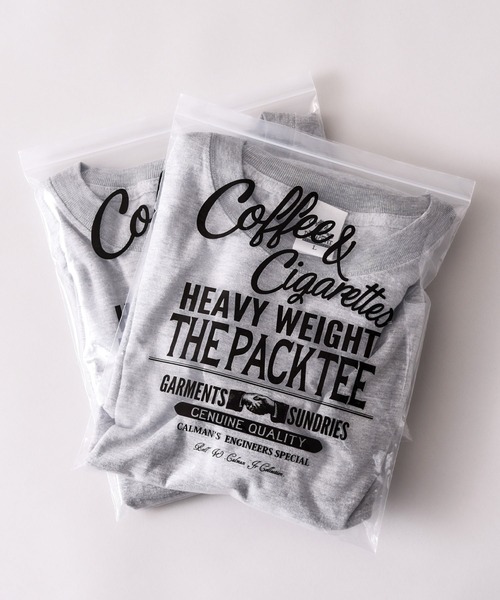 Coffee & Cigarettes(コーヒーアンドシガレッツ)の「2-【2枚組】HEAVY COTTON LONG SLEEVE 2PACK TEE(ヘビーコットンロングスリーブ2パックティー)ベーシックなアメカジスタイル(Tシャツ/カットソー・メンズ・ヘザーグレー/ホワイト/ブラック・SMALL/MEDIUM/LARGE/X-LARGE)」の3枚目の写真